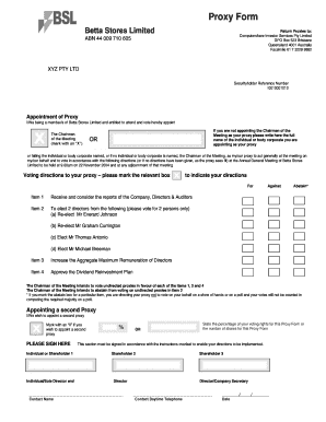 Betta Stores Limited Proxy Form