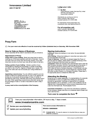 Proxy Form for Innovance Limited