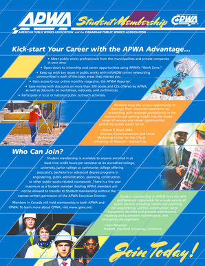 APWA Student Membership Application Form