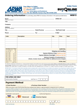 APWA Order Form