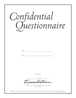 Confidential Questionnaire Form 014