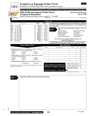 Fillable Online Graphics & Signage Order Form Fax Email Print - pdfFiller