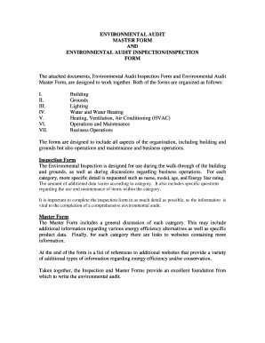 Environmental Audit Inspection Form