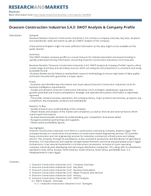 Orascom Construction Industries S.A.E: SWOT Analysis & Company ...