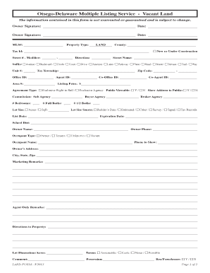 Otsego-Delaware Vacant Land Form