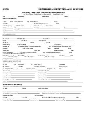 Commercial Property Data Form