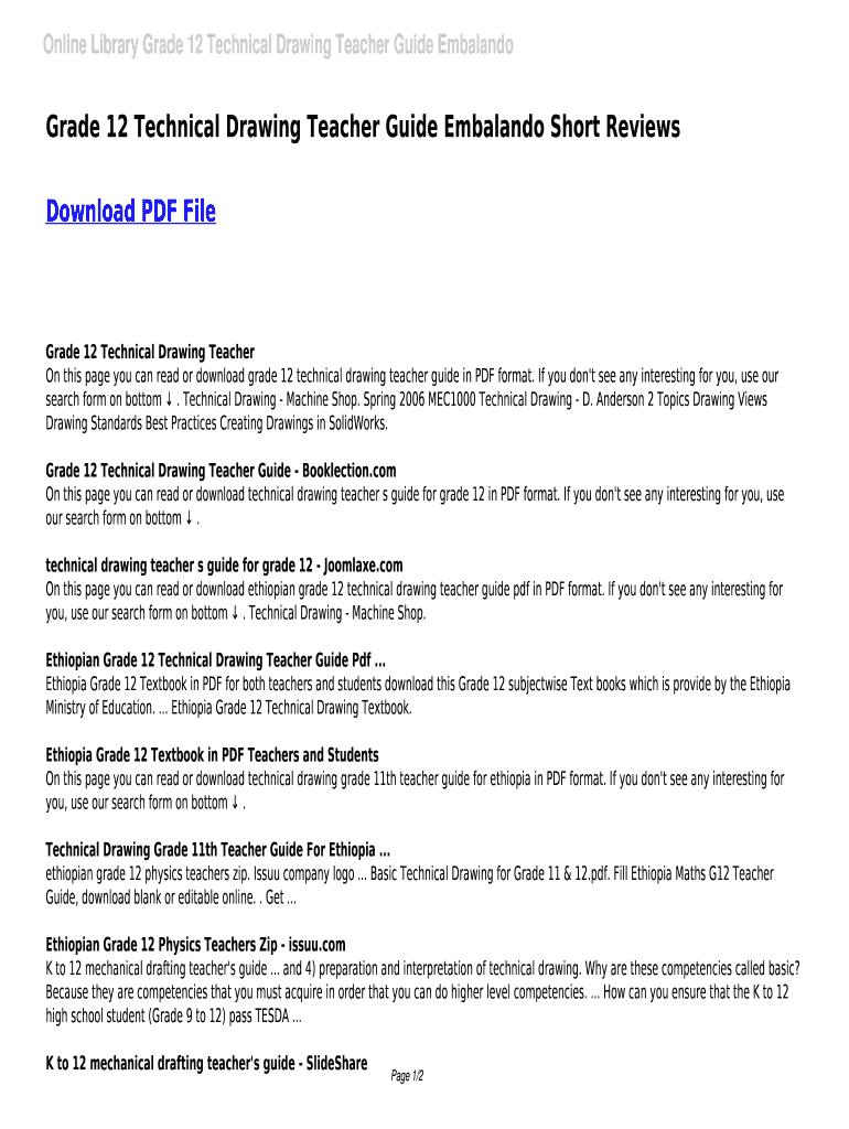 Td Teacher Guide Grade 11 Pdf Download Fill Online, Printable