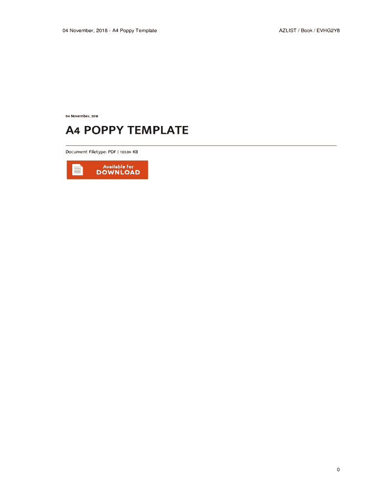 A4 Poppy Template - Fill Online, Printable, Fillable, Blank | pdfFiller