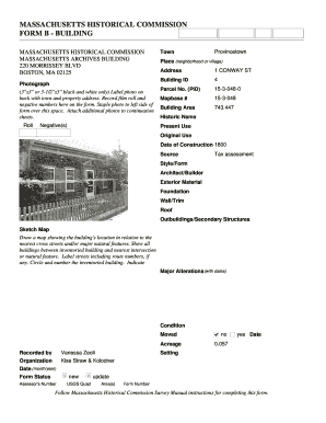Fillable Online massachusetts historical commission form b ...