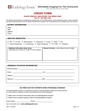 Fillable Online order form - Radiology Assist Fax Email Print - pdfFiller