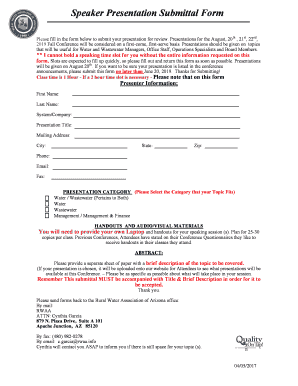 Speaker Presentation Submittal Form - rwaa.info