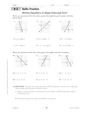 Writing Equations in Slope-Intercept Form - PBworks