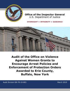 Audit of the Office on Violence Against Women Grants to Encourage Arrest Policies and Enforcement of Protection Orders Awarded to Erie County