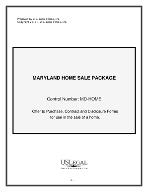 Maryland Real Estate Home Sales Package with Offer to Purchase, Contract of Sale, Disclosure Statements and more for Residential House