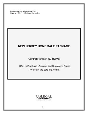 New Jersey Real Estate Home Sales Package with Offer to Purchase, Contract of Sale, Disclosure Statements and more for Residential House