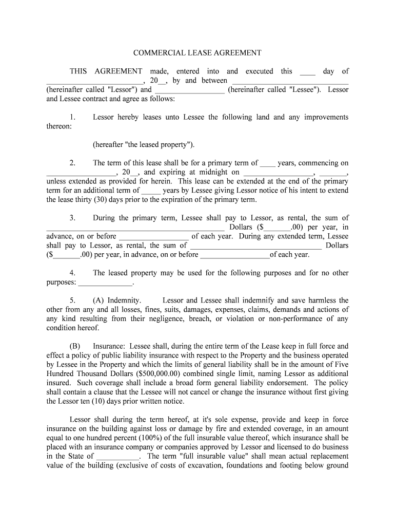 Commercial Lease Pdf Fill Online Printable Fillable Blank PdfFiller