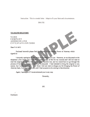 Durable Power of Attorney Letter