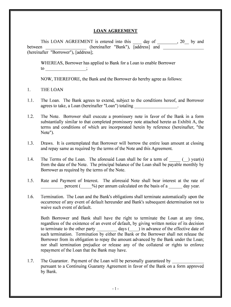 loan agreement Preview on Page 1