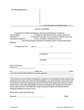 california quitclaim deed