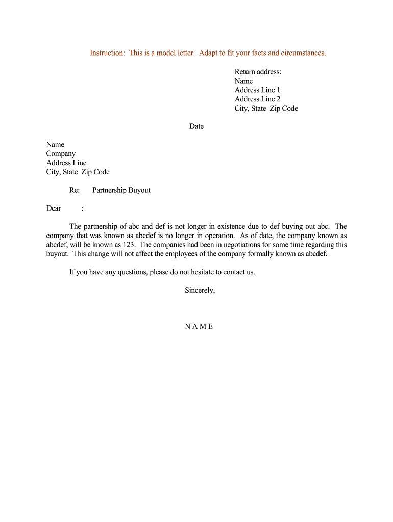 Buyout Agreement Template