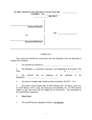 Now comes the Plaintiff and would show unto this Honorable Court the following in