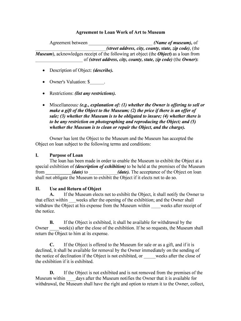 agreement loan form Preview on Page 1