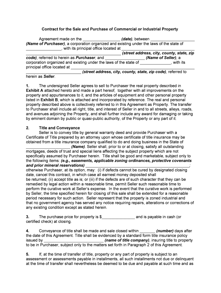 Contract Sale Purchase Fill Online Printable Fillable Blank 