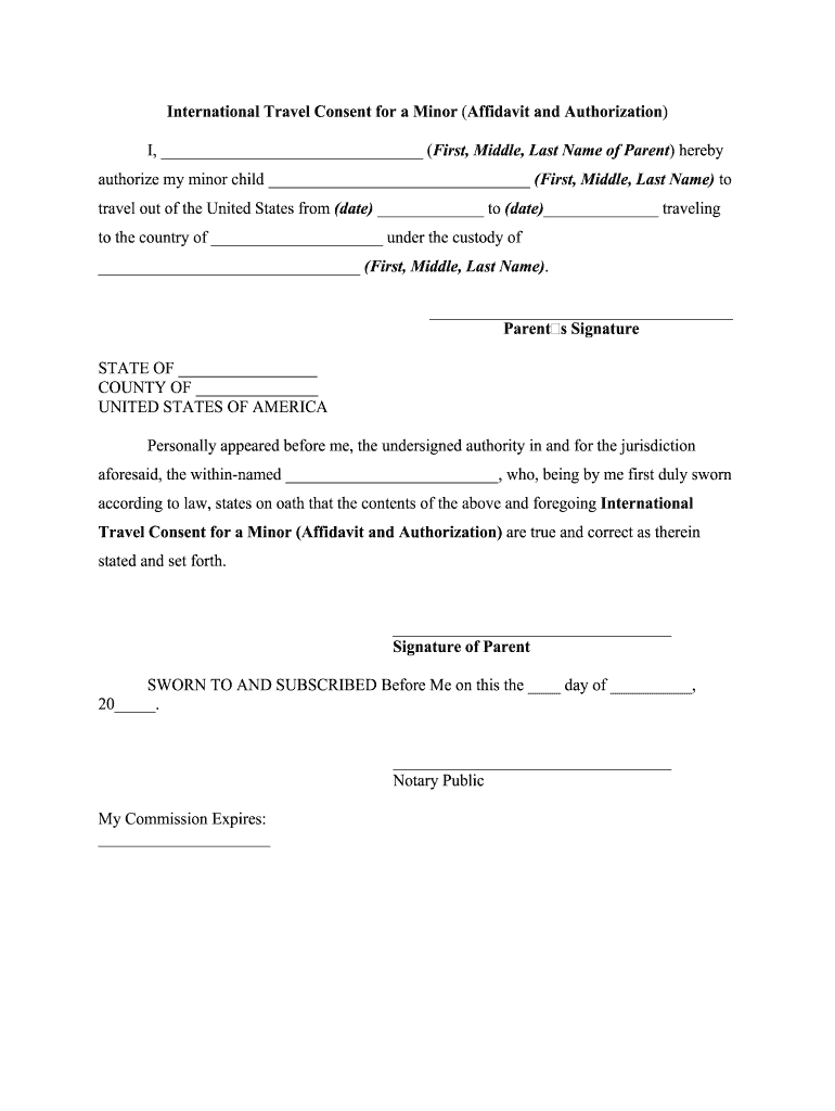 Minors Traveling Without Parents Fill Out Sign Online DocHub