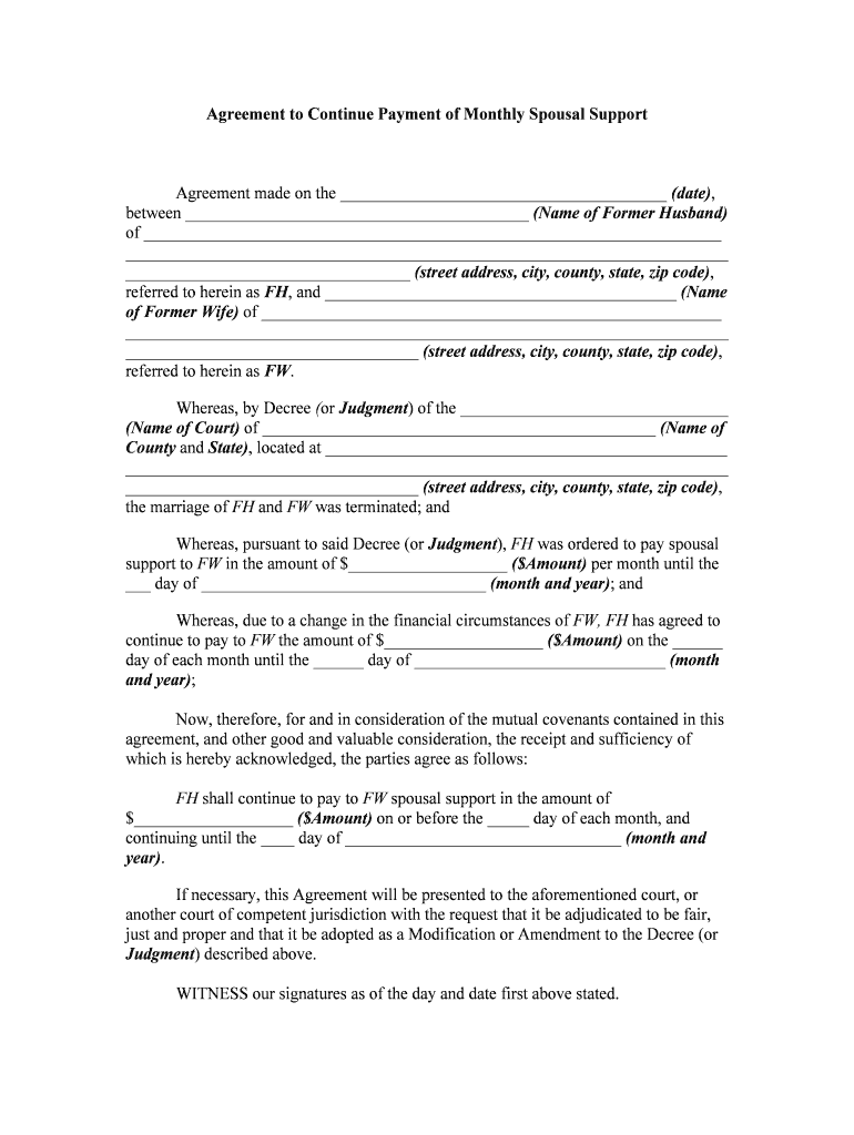 spousal support form Preview on Page 1
