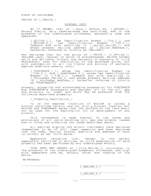 Louisiana Mineral Deed