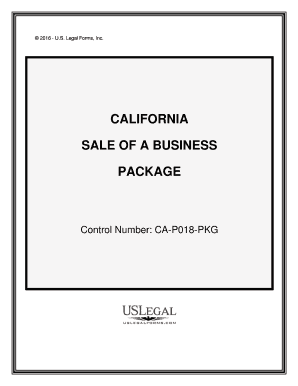 California Sale of Business Package