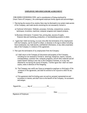 Employee Non-Disclosure Agreement