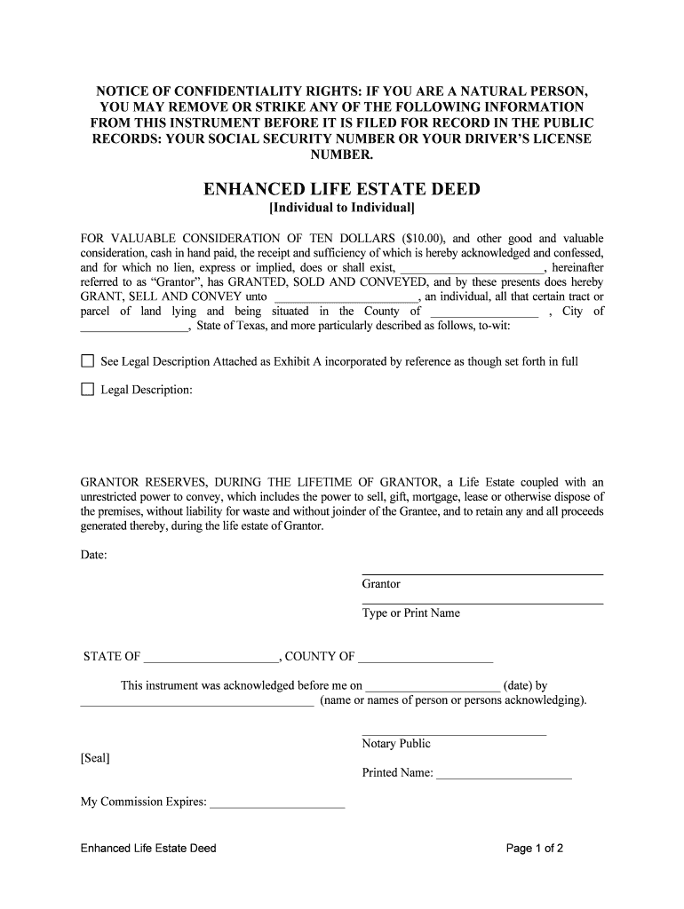 Texas Lady Bird Deed Fill Online Printable Fillable Blank PdfFiller