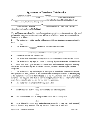 agreement cohabitation