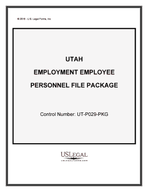 Utah Employee Personnel File Package