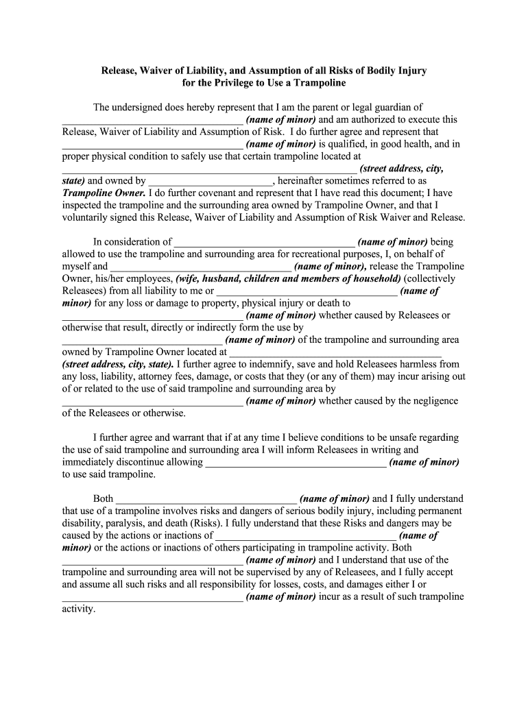 Waiver Liability - Fill Online, Printable, Fillable, Blank | pdfFiller