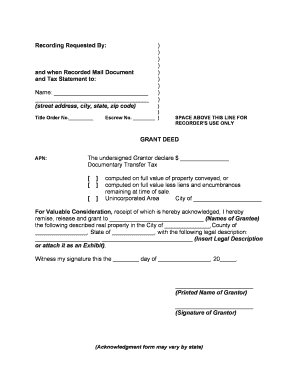 Grant deed document