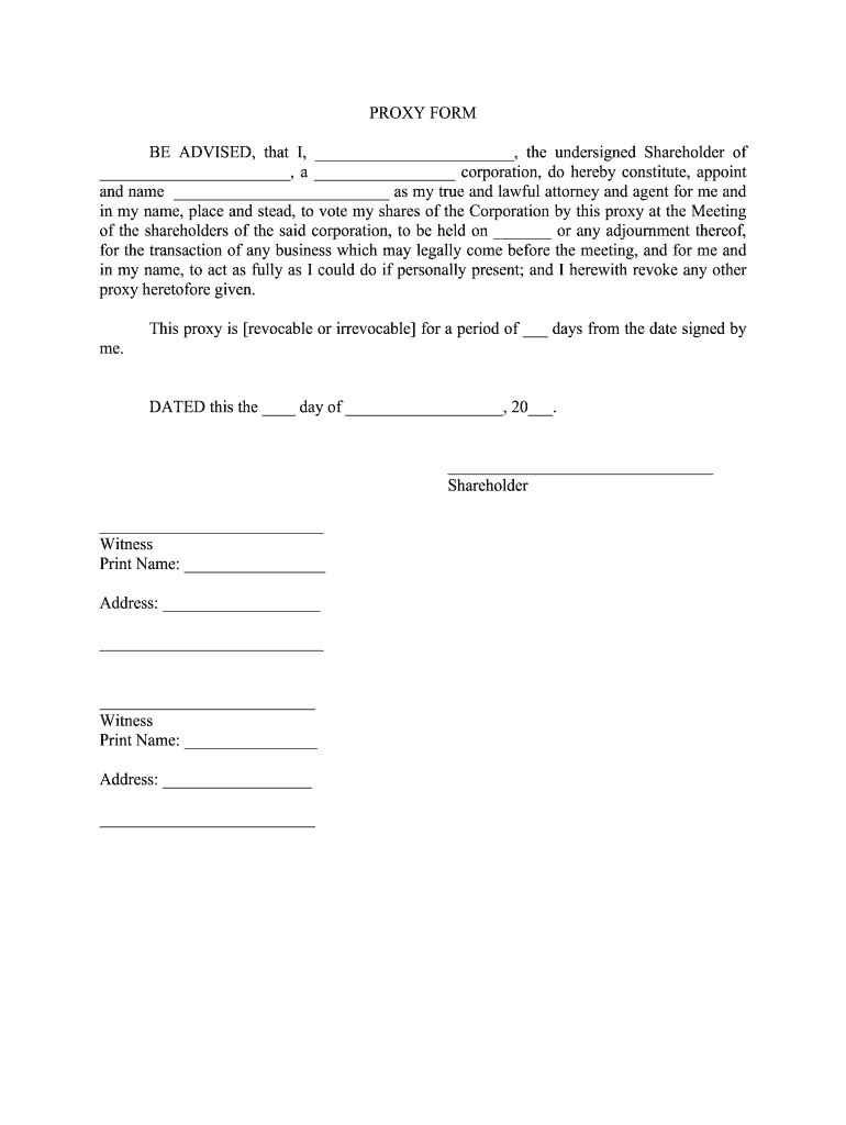Proxy Form Fill Online Printable Fillable Blank PdfFiller