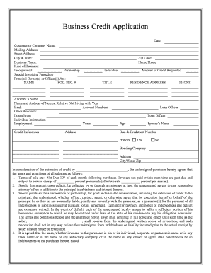 credit application form