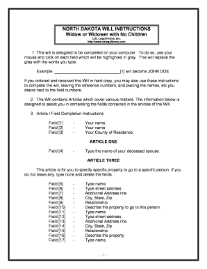 north dakota legal will online