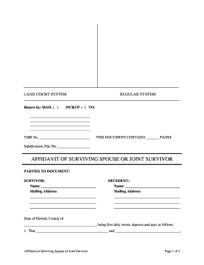 Hawaii Affidavit of Surviving Spouse