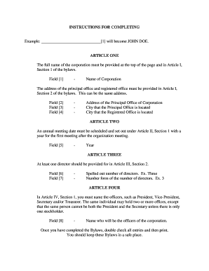 Corporation Bylaws Template