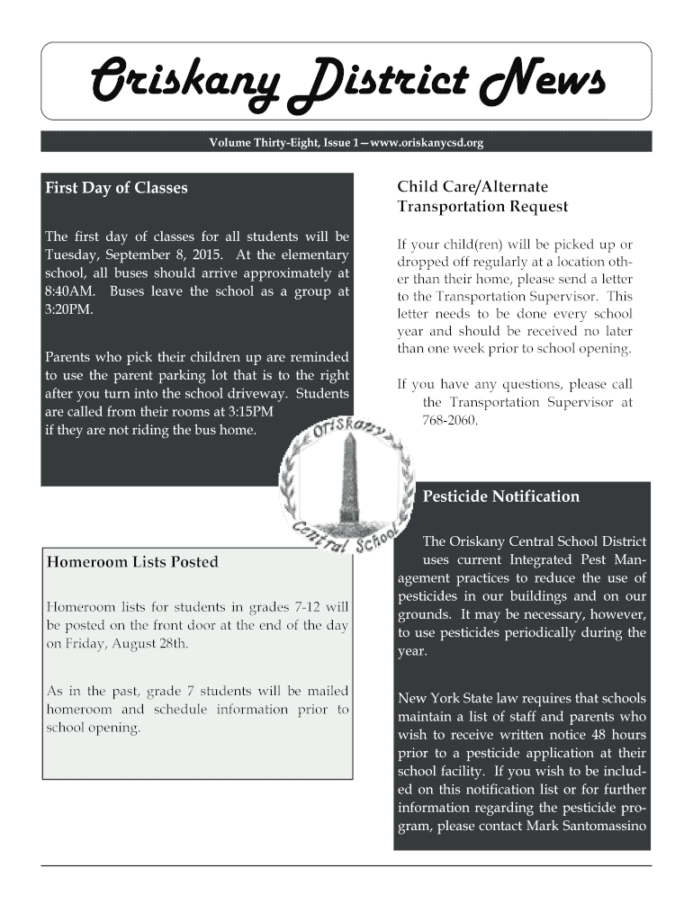 Fillable Online Oriskany Central School District Launches Mobile App Oriskany CSD Fax Email