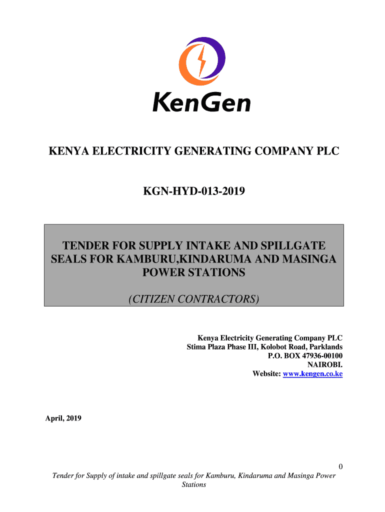 Fillable Online Company Profile for Kenya Electricity Generating