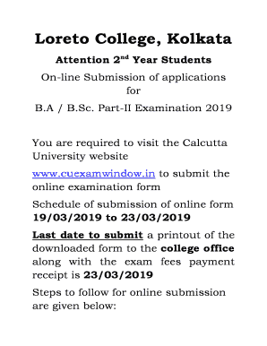 b.a / b.sc. part-ii examination application