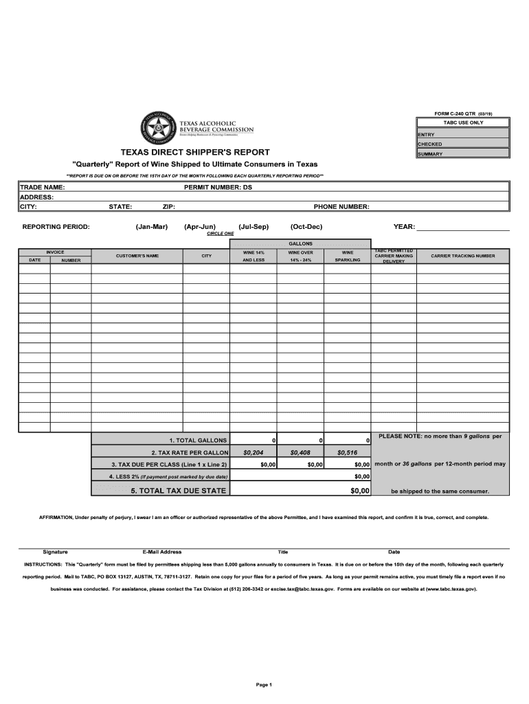 texas report quarterly form Preview on Page 1