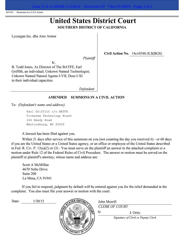 Attorneys - Forms - Southern District of California Preview on Page 1