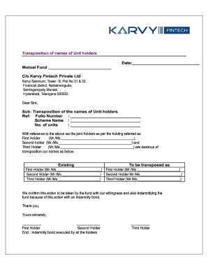 Transposition Form - NSDL
