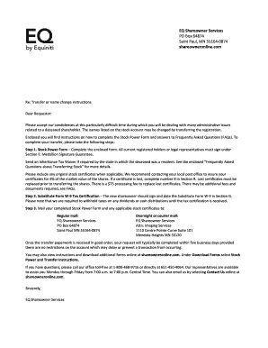 Stock Power Shareowner Packet - EQ Shareowner Services - Equiniti