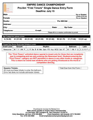 Pro-Am Dance CompetitionCompete with professional Dance Partner